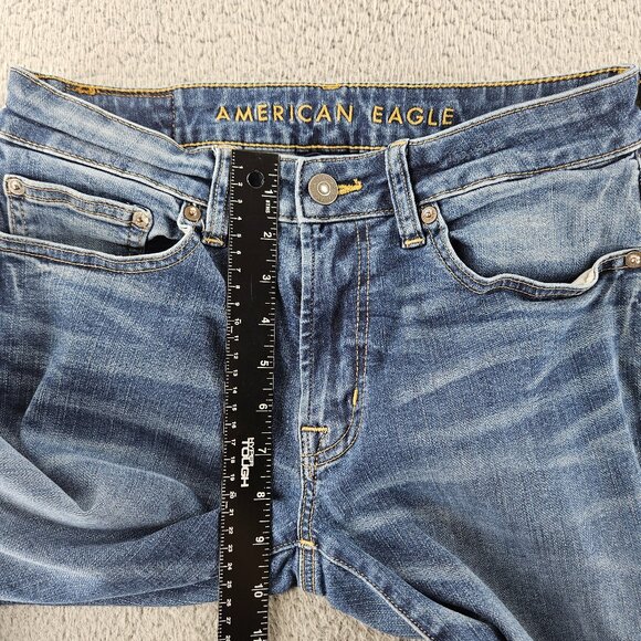 American Eagle Jeans Mens 29x32 Blue Slim Straight Next Level Flex Denim Pants - Picture 9 of 16